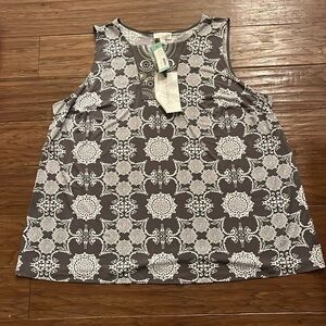 Magnolia Grace Reeny Embellished Split Neck Sleeveless Top Size 3X